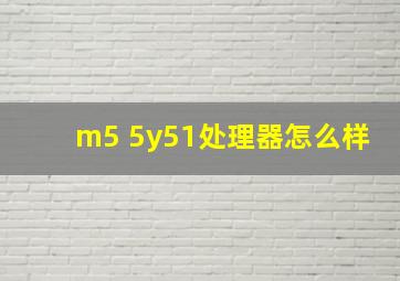 m5 5y51处理器怎么样